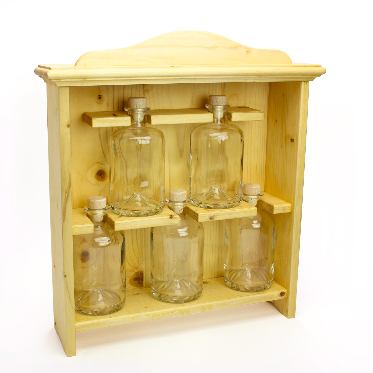 Apothekerschrank mit 5 Apothekerflaschen 0,5 l 