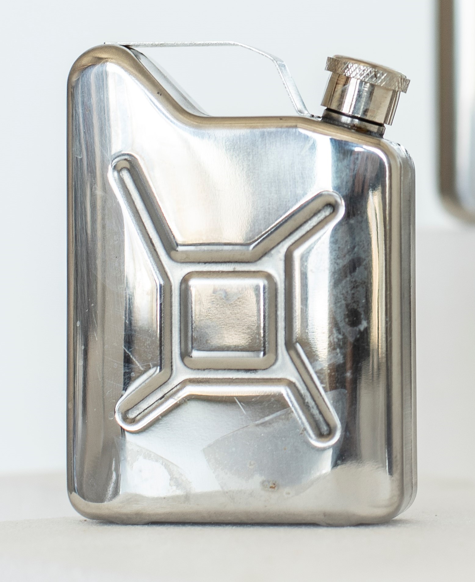 Edelstahlflachmann Benzinkanister