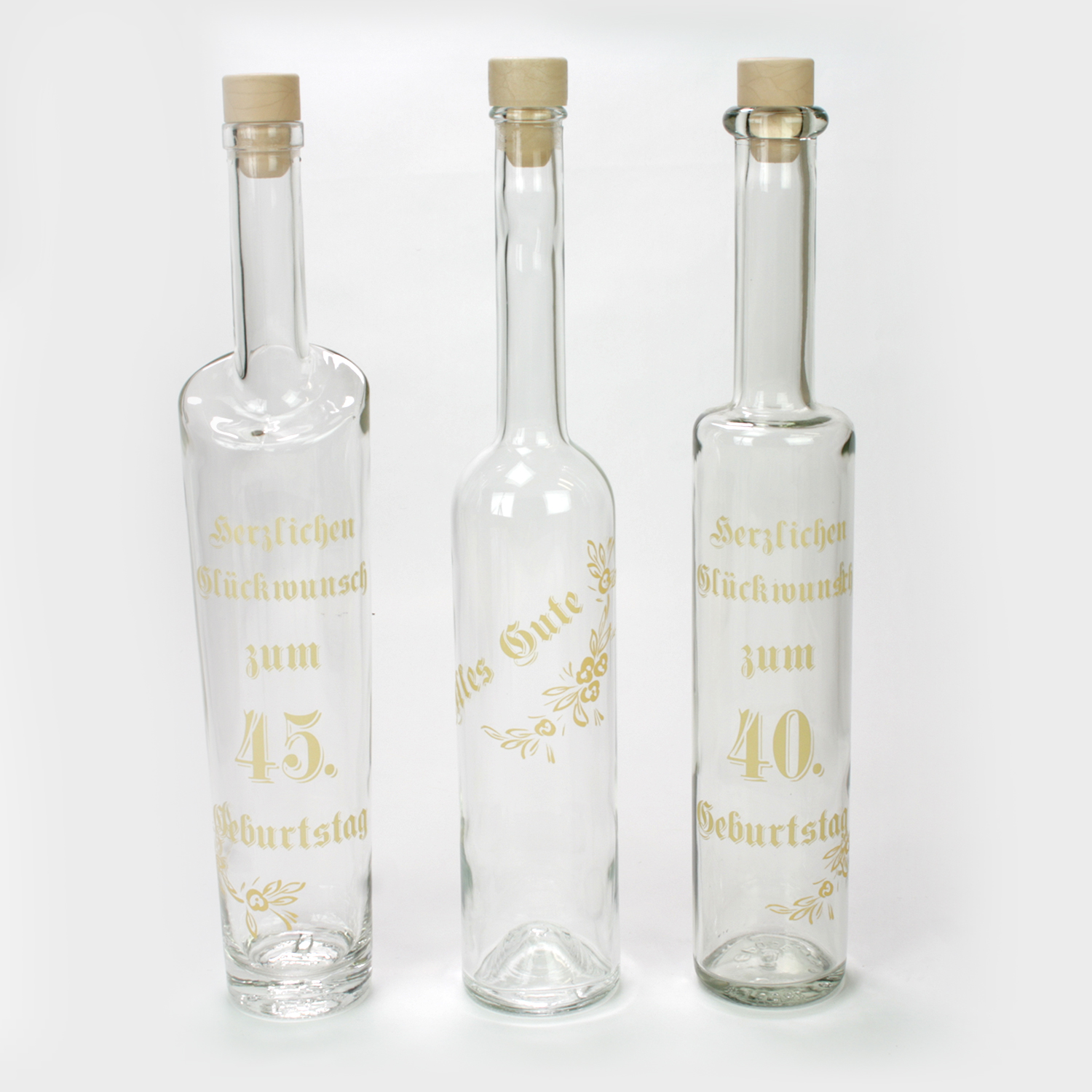 Flaschen weiß 0,5 l bemalt