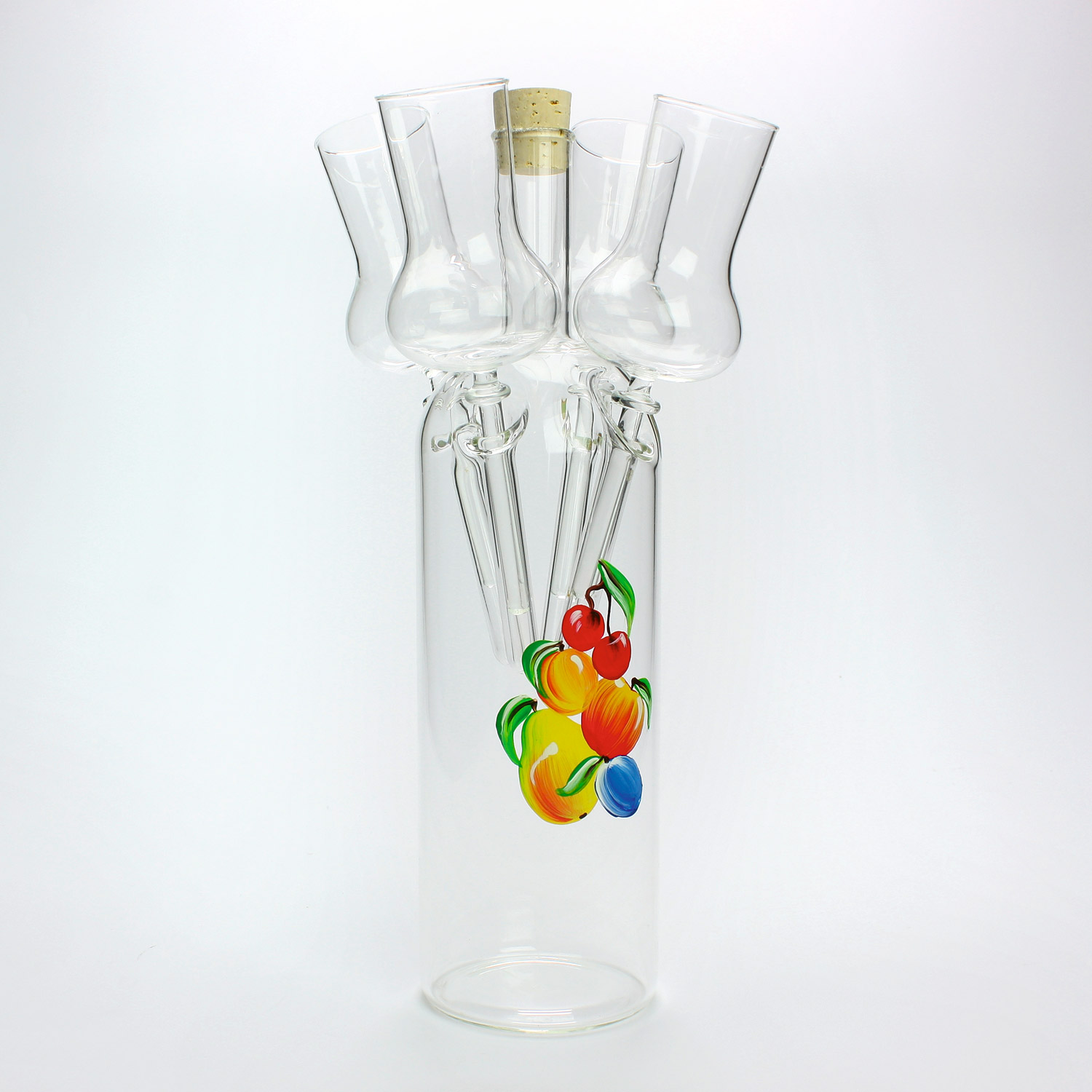 Flasche "Opera" mit 4 Stamperl bemalt