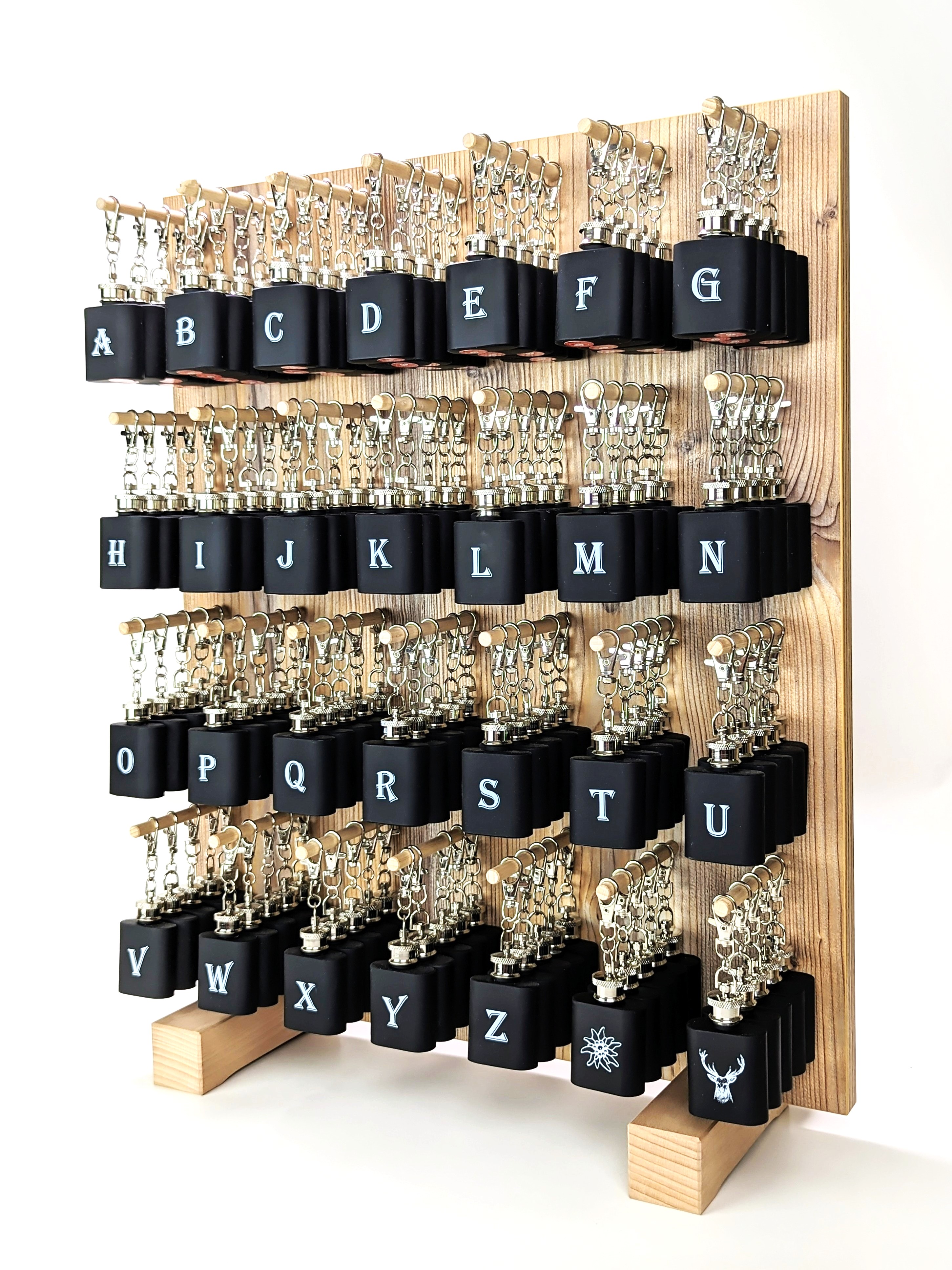 Edelstahlflachmann 30 ml schwarz mit Motiv