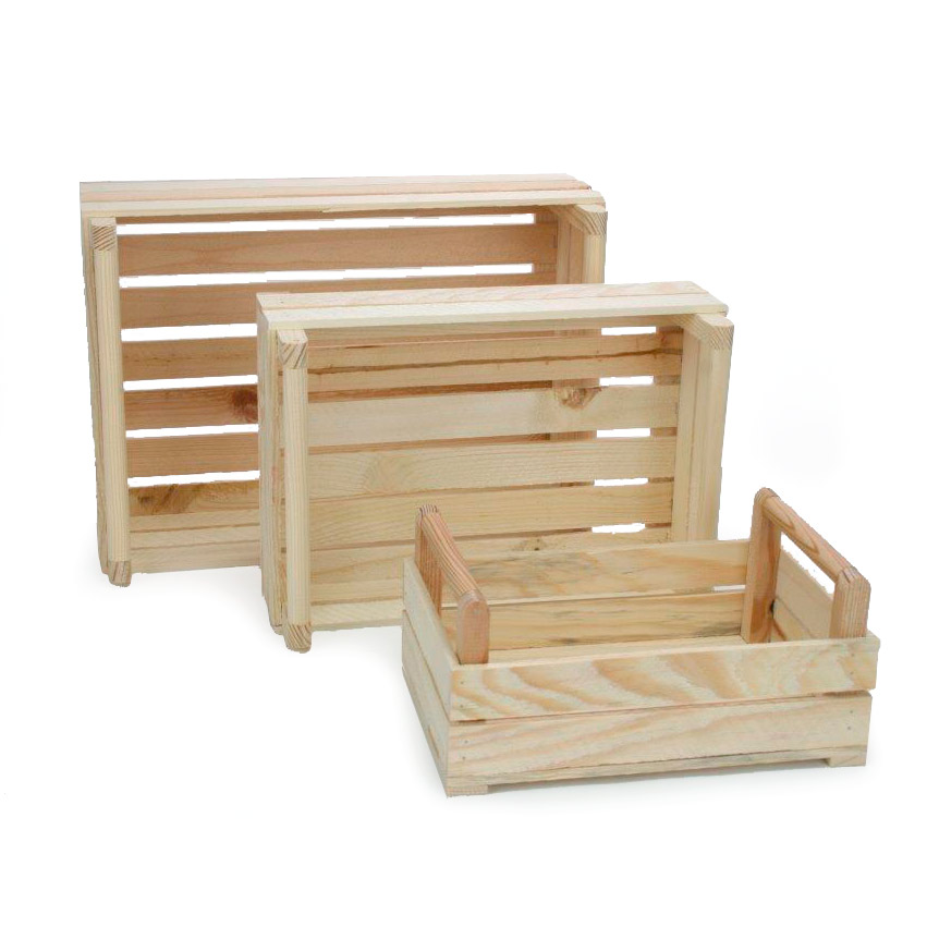 Holzkiste mit Griff (rund)