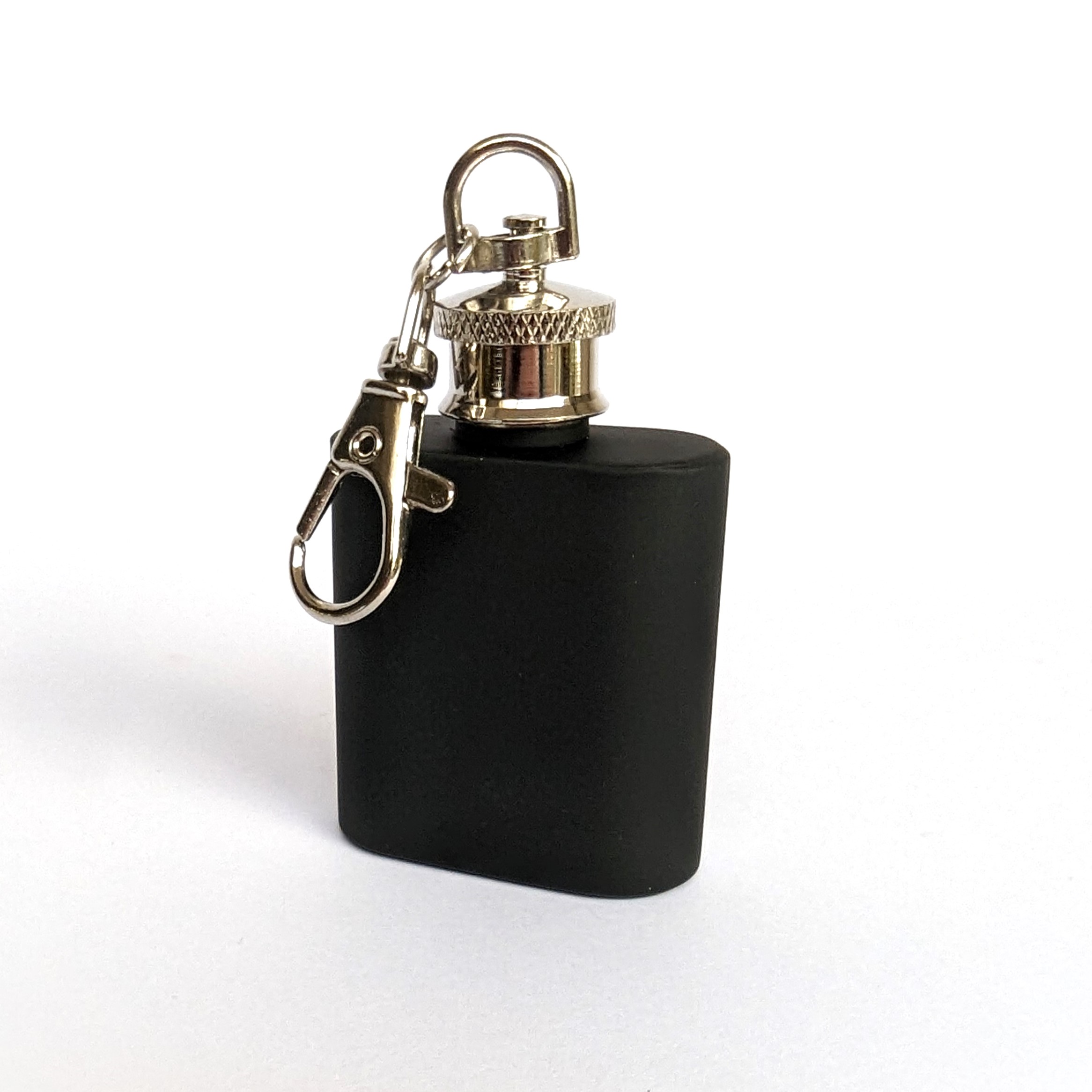 Edelstahlflachmann 30 ml Schlüsselanhänger schwarz