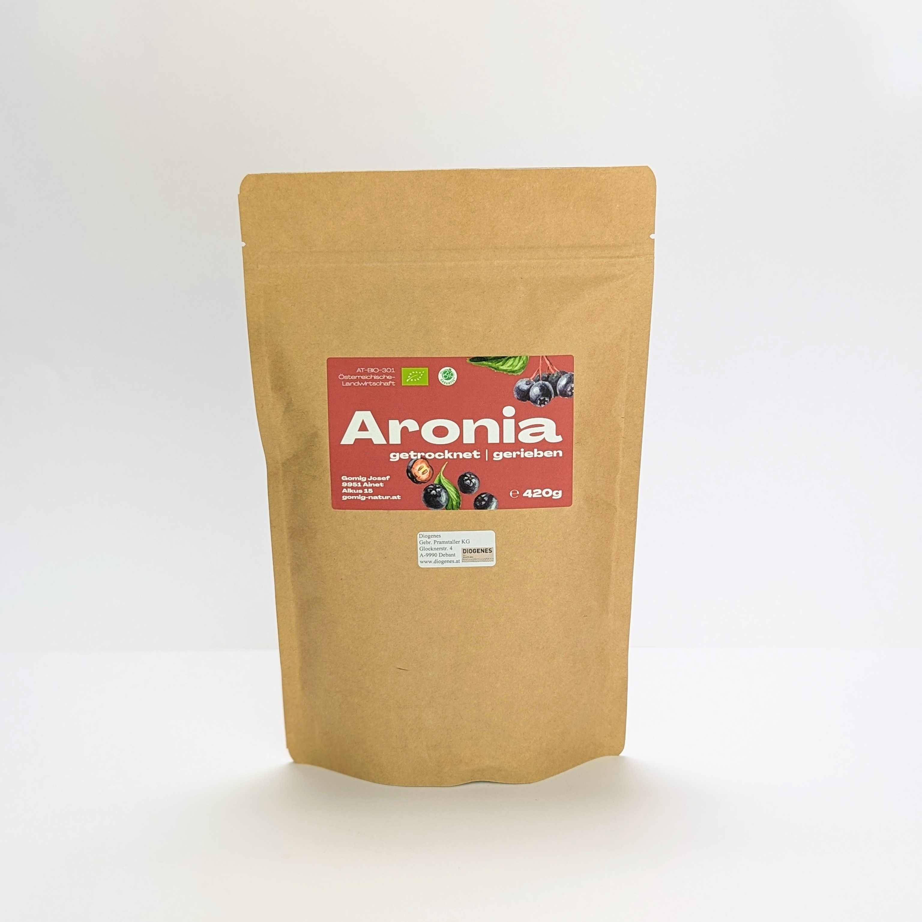 Aronia Trockenbeeren 420g gerieben 