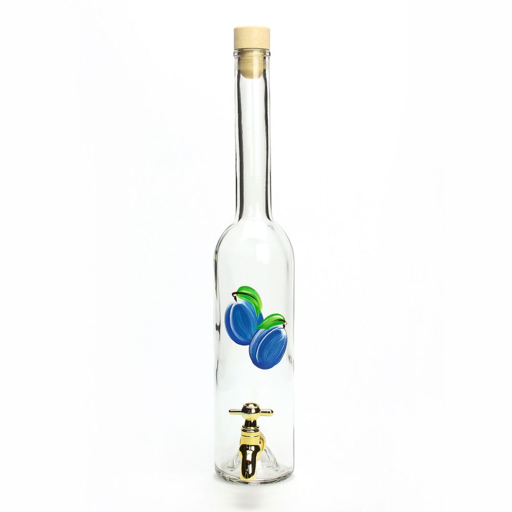 Flasche "Opera" 0,5 l mit Hahn bemalt